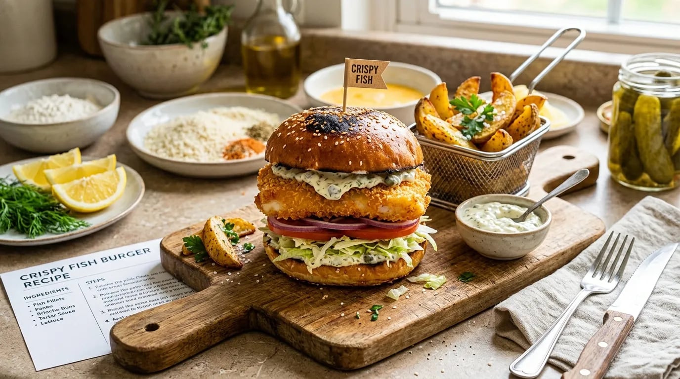 Crispy Fish Burger Recipe