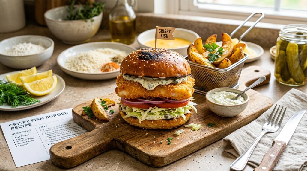 Crispy Fish Burger Recipe