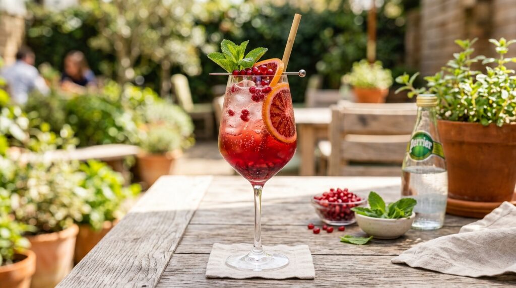 Pomegranate Spritz Mocktail